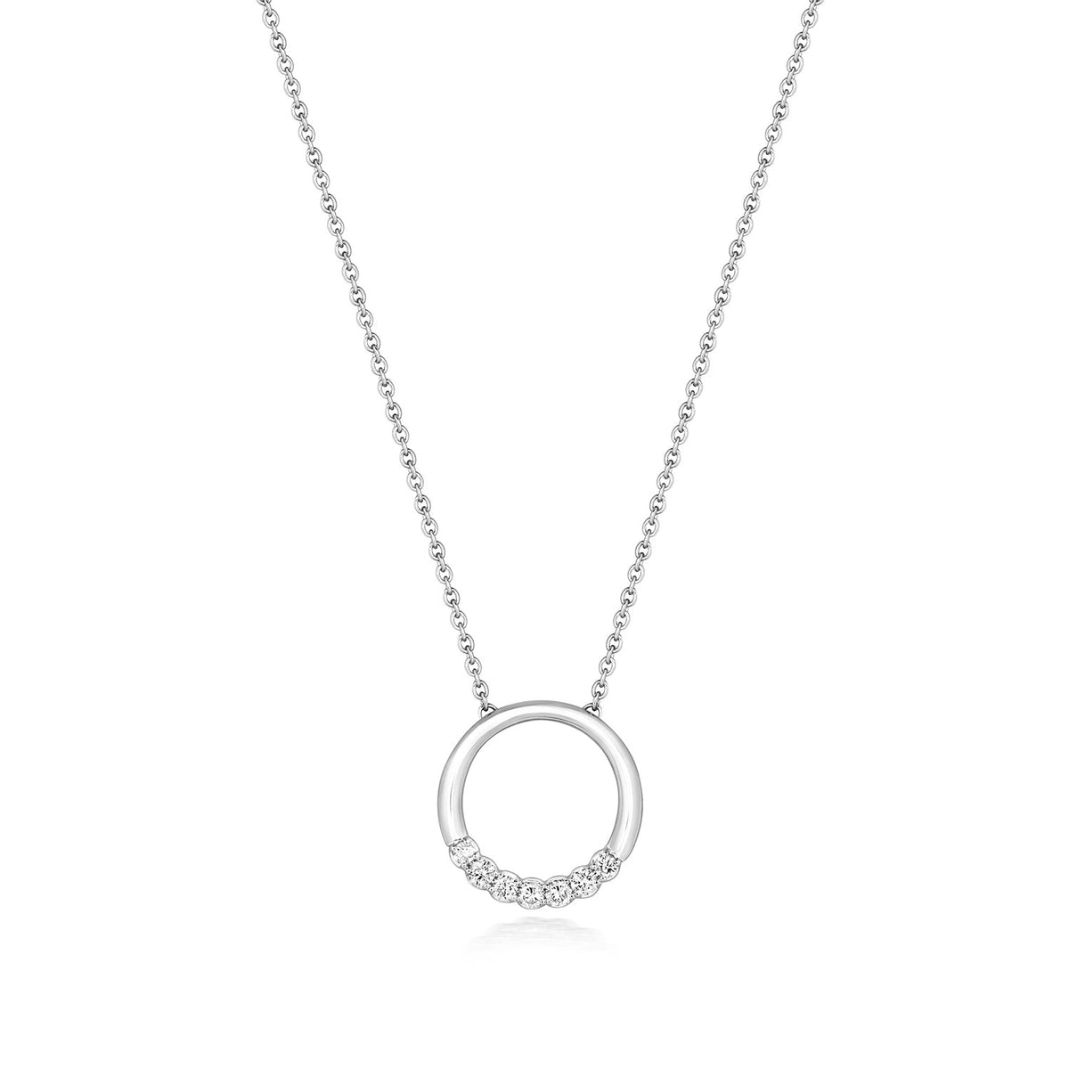 Collier cercle de diamants en or blanc 18 carats