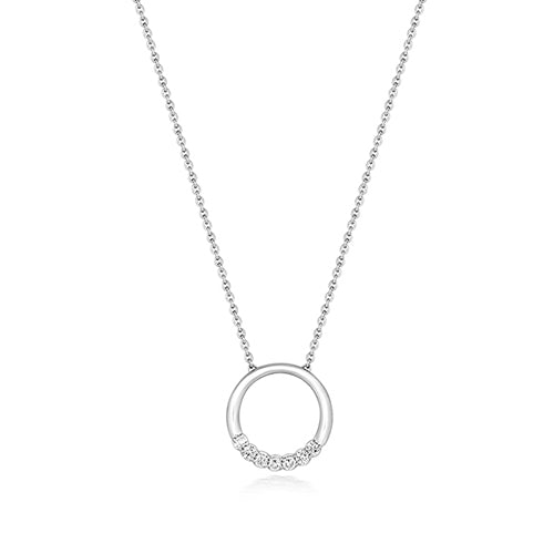 Collier cercle de diamants en or blanc 18 carats
