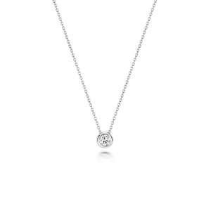 NDQ133W - DIAMOND SINGLE RUBOVER NECKLACE IN 18CT WHITE GOLD