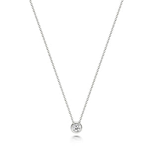 NDQ133W - Collier rubis simple en or blanc 18 carats serti d'un diamant