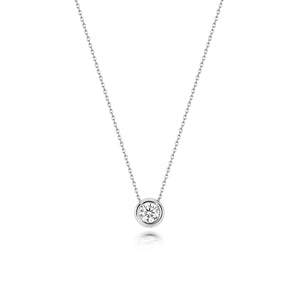 DIAMOND SINGLE RUBOVER NECKLACE IN 18CT WHITE GOLD
