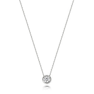 NDQ134W - Collier rubis simple en or blanc 18 carats serti d'un diamant