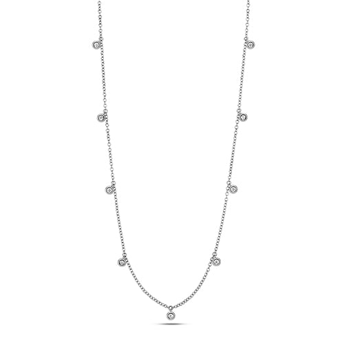 DIAMOND By The Inch RUBOVER NECKLACE IN 18CT WHITE GOLD