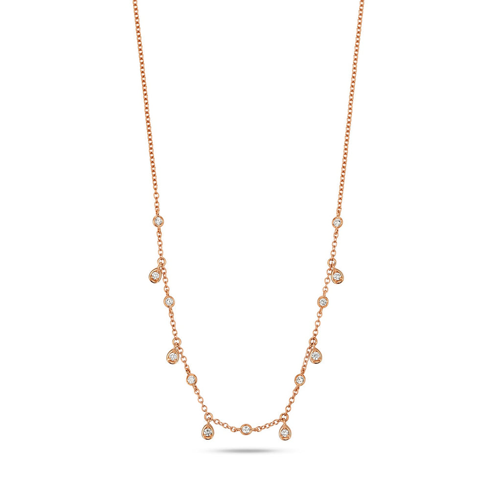 Luxury 18ct rose gold diamond necklace
