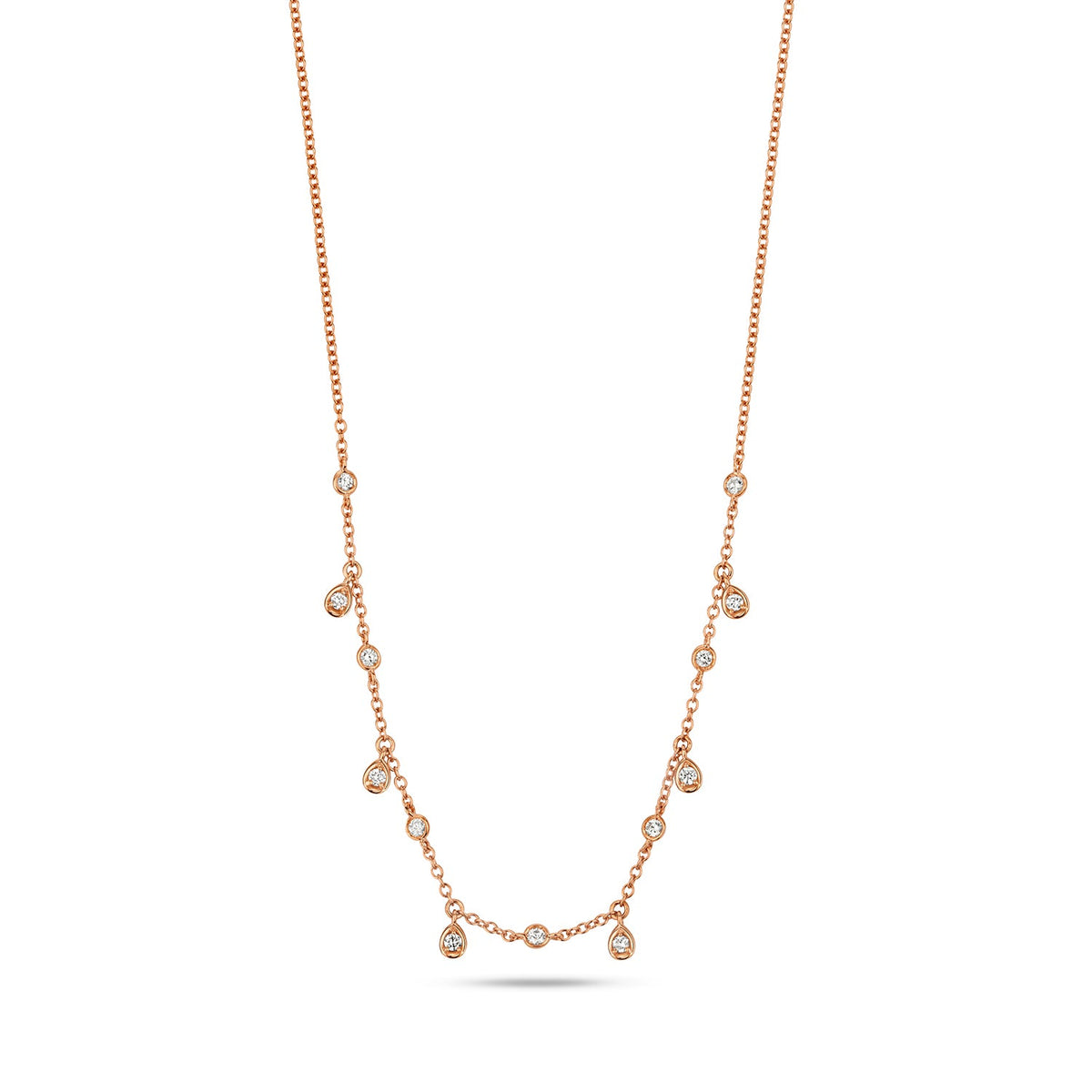 Luxury 18ct rose gold diamond necklace