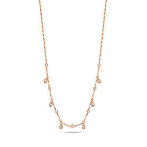 DIAMOND By The Yard TEARDROPS NECKLACE IN 18CT ROSE GOLD