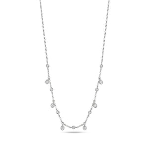 DIAMOND Necklace RUBOVER TEARDROPS Charms IN 18CT WHITE GOLD