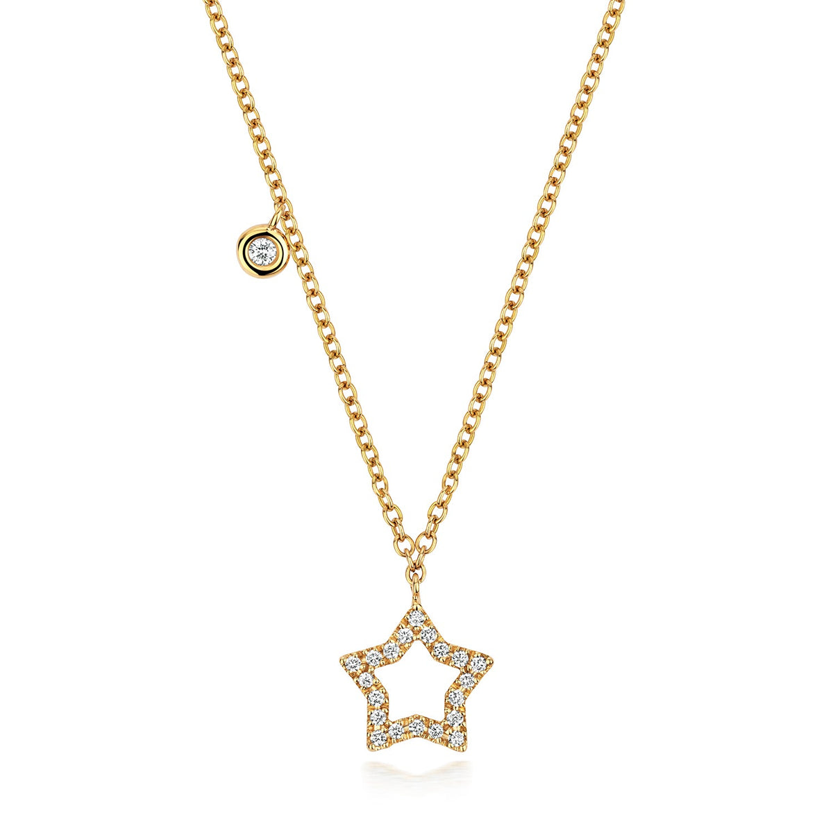 NDQ138 - COLLIER ÉTOILE EN DIAMANT EN OR 18 CARATS