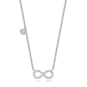 DIAMOND INFINITY solitaire charm NECKLACE IN 18CT WHITE GOLD