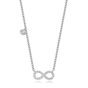 Collier solitaire diamant infini en or blanc 18 carats