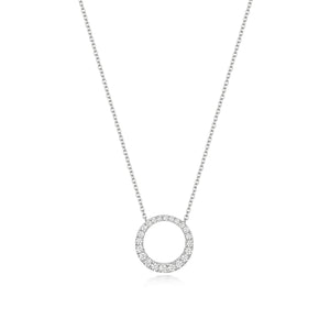 DIAMOND CIRCLE NECKLACE IN 18CT WHITE GOLD