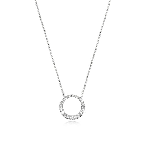 Collier en diamants et or blanc 18 carats - Cercle de la vie