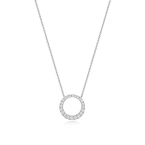 Collier en diamants et or blanc 18 carats - Cercle de la vie