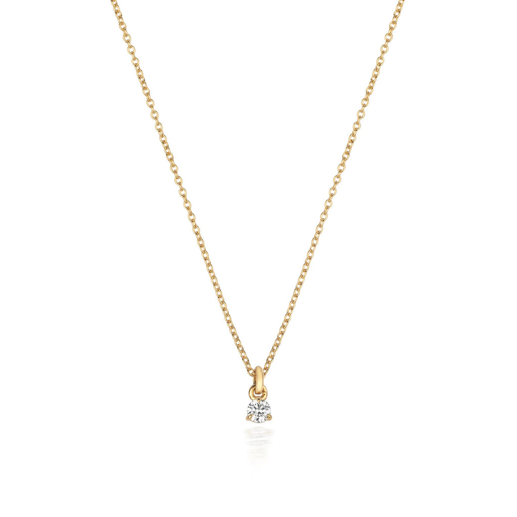 Solitär-Diamantkette aus 18-karätigem Gold
