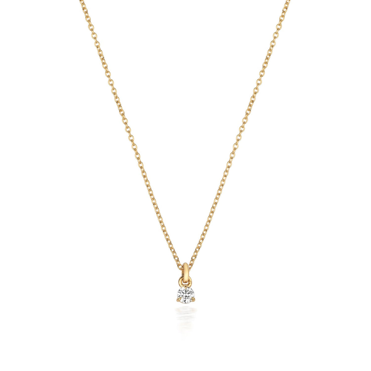 Collier solitaire en diamant et or 18 carats