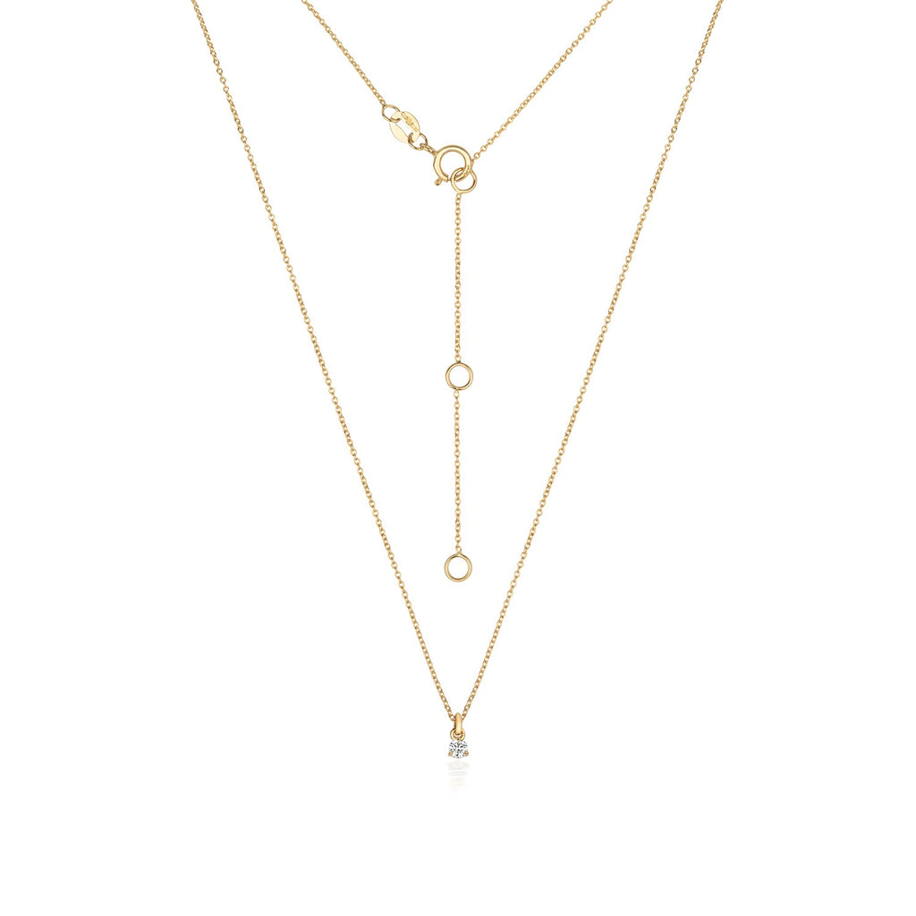 Solitär-Diamantkette aus 18-karätigem Gold