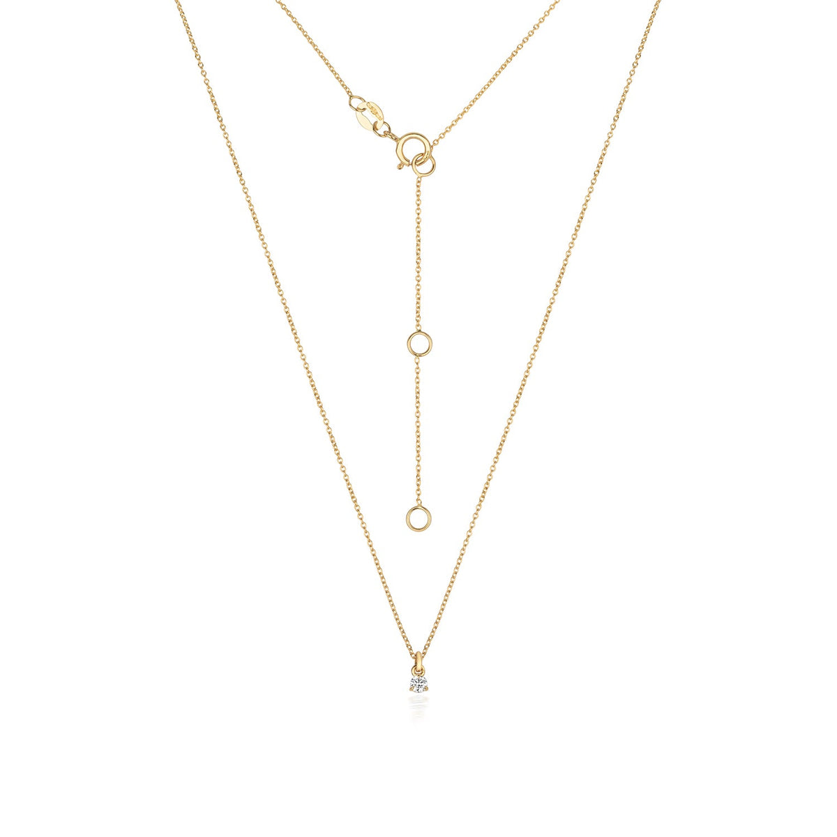 Collier solitaire en diamant et or 18 carats