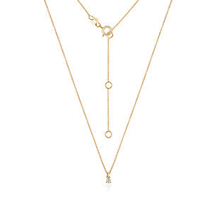 Solitär-Diamantkette aus 18-karätigem Gold