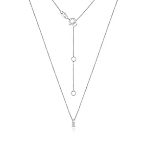 Solitär-Diamant-Dreikrallen-Halskette aus 18-karätigem Weißgold