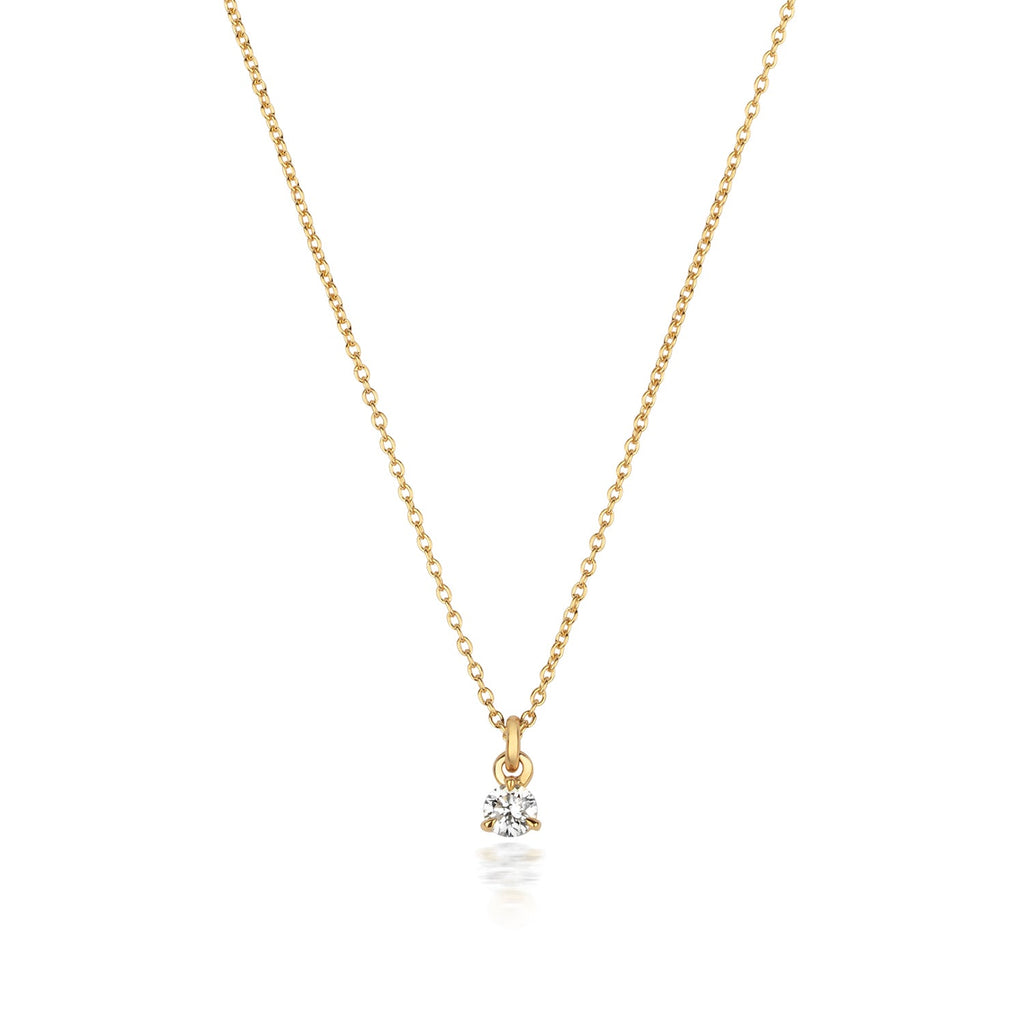 NDQ146 – Diamant-Dreikrallen-Halskette aus 18-karätigem Gold