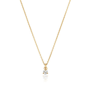 NDQ146 - DIAMOND 3 CLAW NECKLACE IN 18CT GOLD