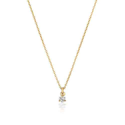 NDQ146 - Collier à 3 griffes en or 18 carats serti de diamants