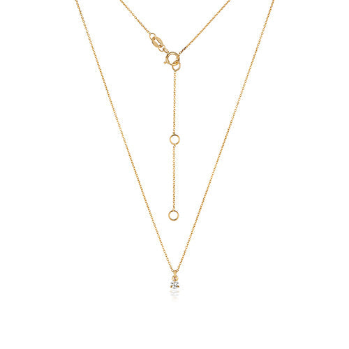 NDQ146 - Collier à 3 griffes en or 18 carats serti de diamants