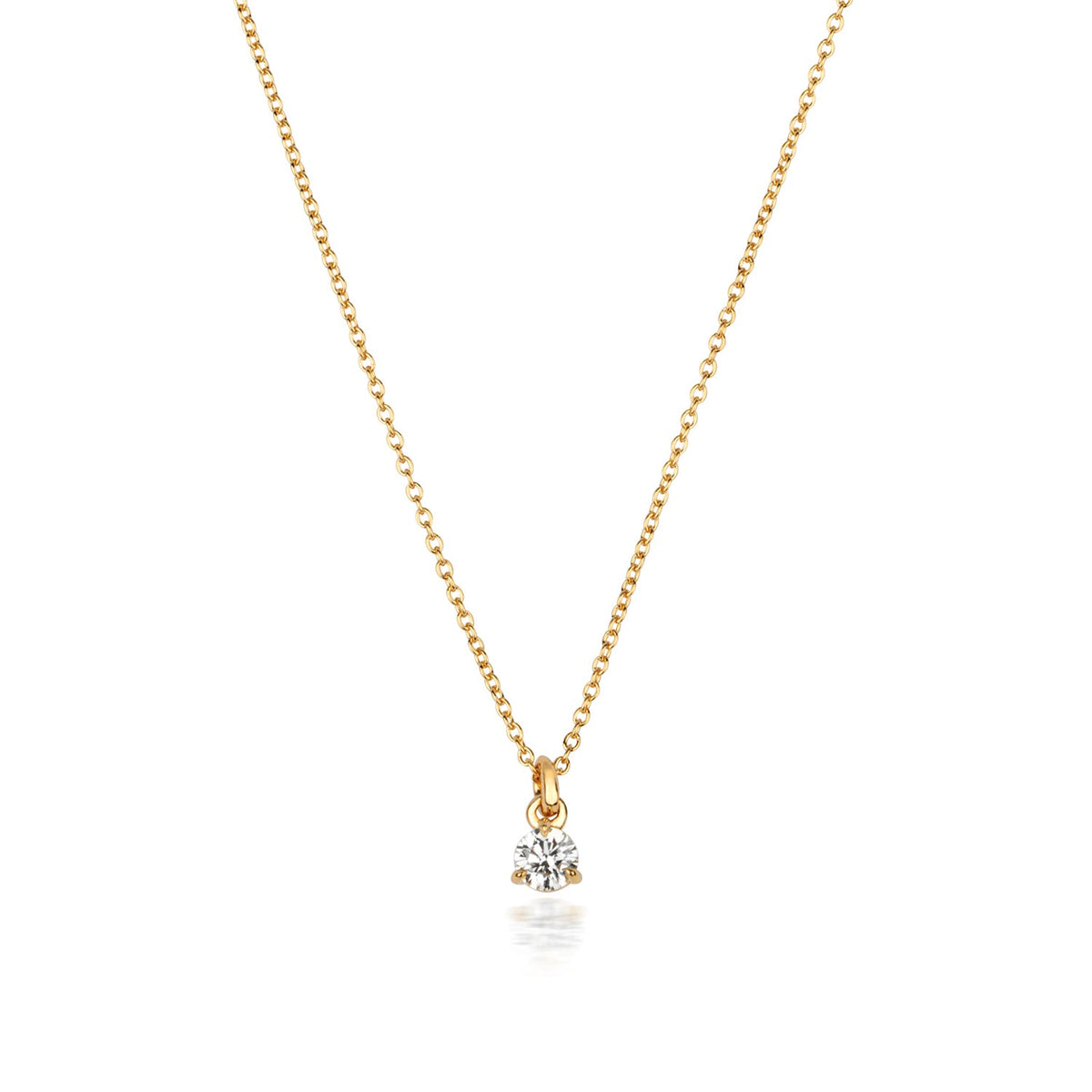 NDQ147 - Collier à 3 griffes en or 18 carats serti de diamants