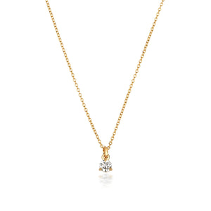 DIAMOND 3 CLAW NECKLACE IN 18CT GOLD