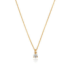 NDQ147 - Collier à 3 griffes en or 18 carats serti de diamants
