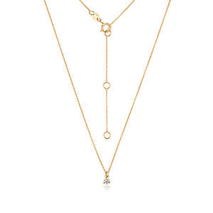 NDQ147 – Diamant-Dreikrallen-Halskette aus 18-karätigem Gold