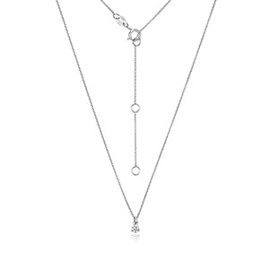 NDQ147W – Diamant-Dreikrallen-Halskette aus 18-karätigem Weißgold