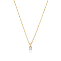 Collier solitaire en or 18 carats serti de diamants à 4 griffes