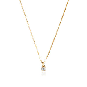 Solitaire DIAMOND 4 CLAW NECKLACE IN 18 CT GOLD
