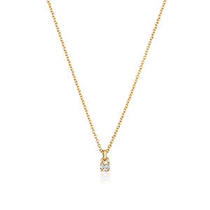 Collier solitaire en or 18 carats serti de diamants à 4 griffes