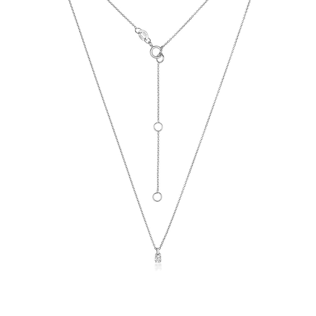 Diamant-Vierkrallen-Halskette aus 18-karätigem Weißgold