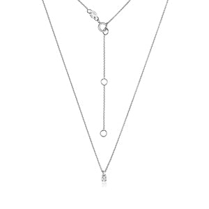 Diamant-Vierkrallen-Halskette aus 18-karätigem Weißgold