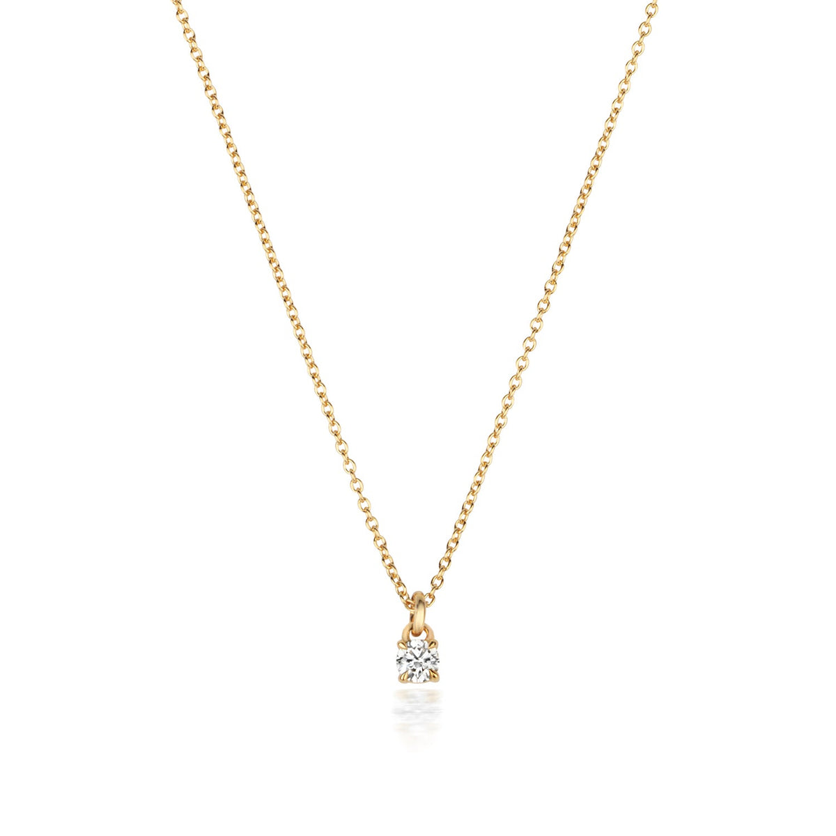 NDQ149 - Collier en or 18 carats serti de diamants et serti de quatre griffes