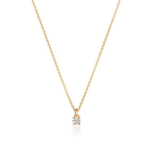 NDQ149 - Collier en or 18 carats serti de diamants et serti de quatre griffes