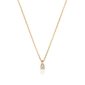 NDQ149 - Collier en or 18 carats serti de diamants et serti de quatre griffes