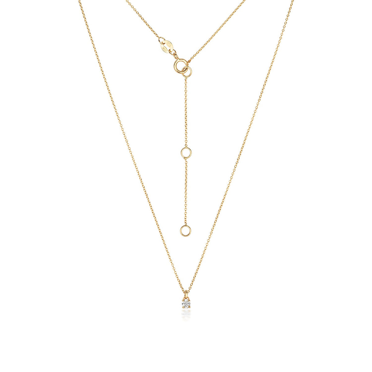 NDQ149 - Collier en or 18 carats serti de diamants et serti de quatre griffes