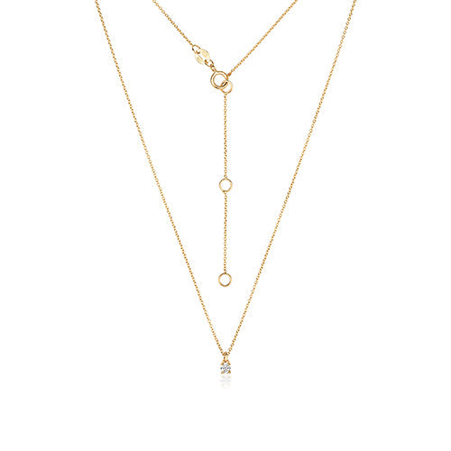NDQ149 - Collier en or 18 carats serti de diamants et serti de quatre griffes