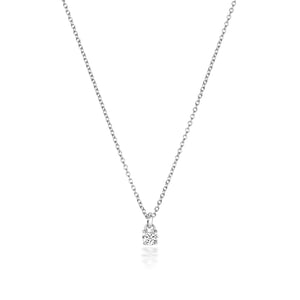 NDQ149W - DIAMOND 4 CLAW NECKLACE IN 18 CT WHITE GOLD