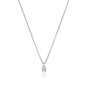 NDQ149W - Collier en or blanc 18 carats serti de diamants et serti de quatre griffes