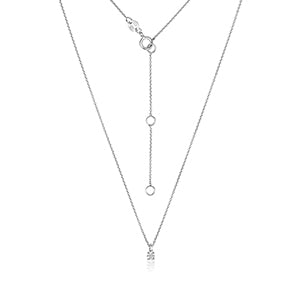 NDQ149W – Diamant-Vierkrallen-Halskette aus 18-karätigem Weißgold