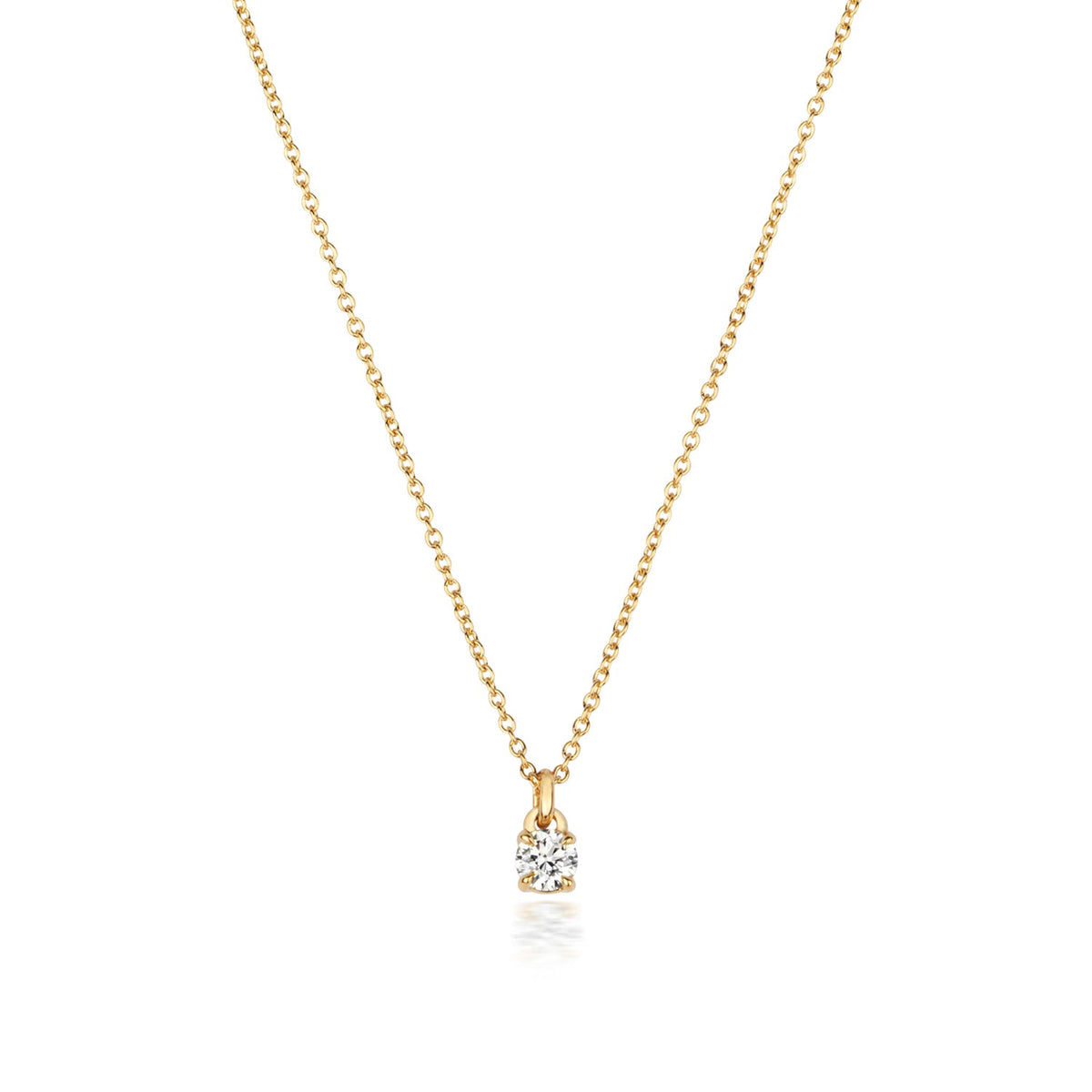 NDQ150 - Collier en or 18 carats serti de diamants et serti de 4 griffes