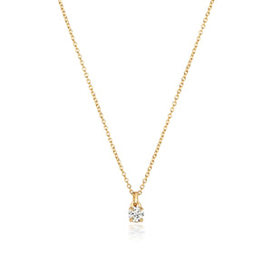 NDQ150 - DIAMOND 4 CLAW NECKLACE IN 18 CT GOLD