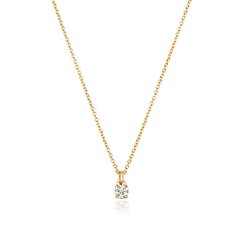 NDQ150 - Collier en or 18 carats serti de diamants et serti de 4 griffes