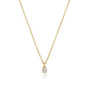 NDQ150 - Collier en or 18 carats serti de diamants et serti de 4 griffes