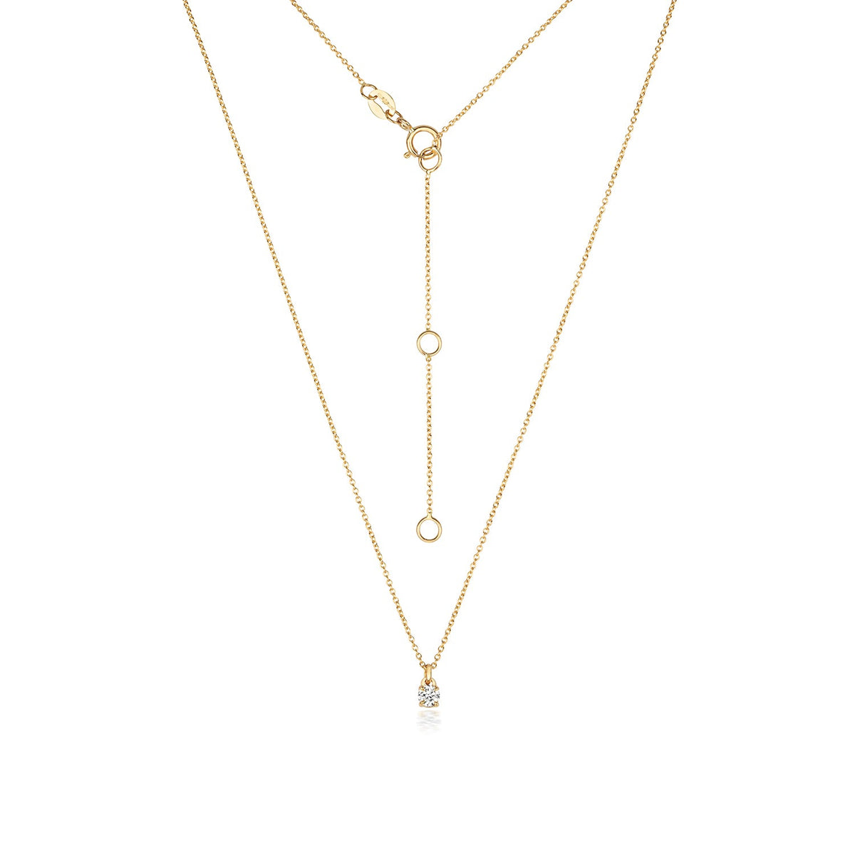 NDQ150 - Collier en or 18 carats serti de diamants et serti de 4 griffes